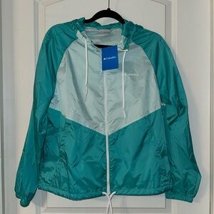 Columbia May Valley windbreaker teal/ light blue color NWT